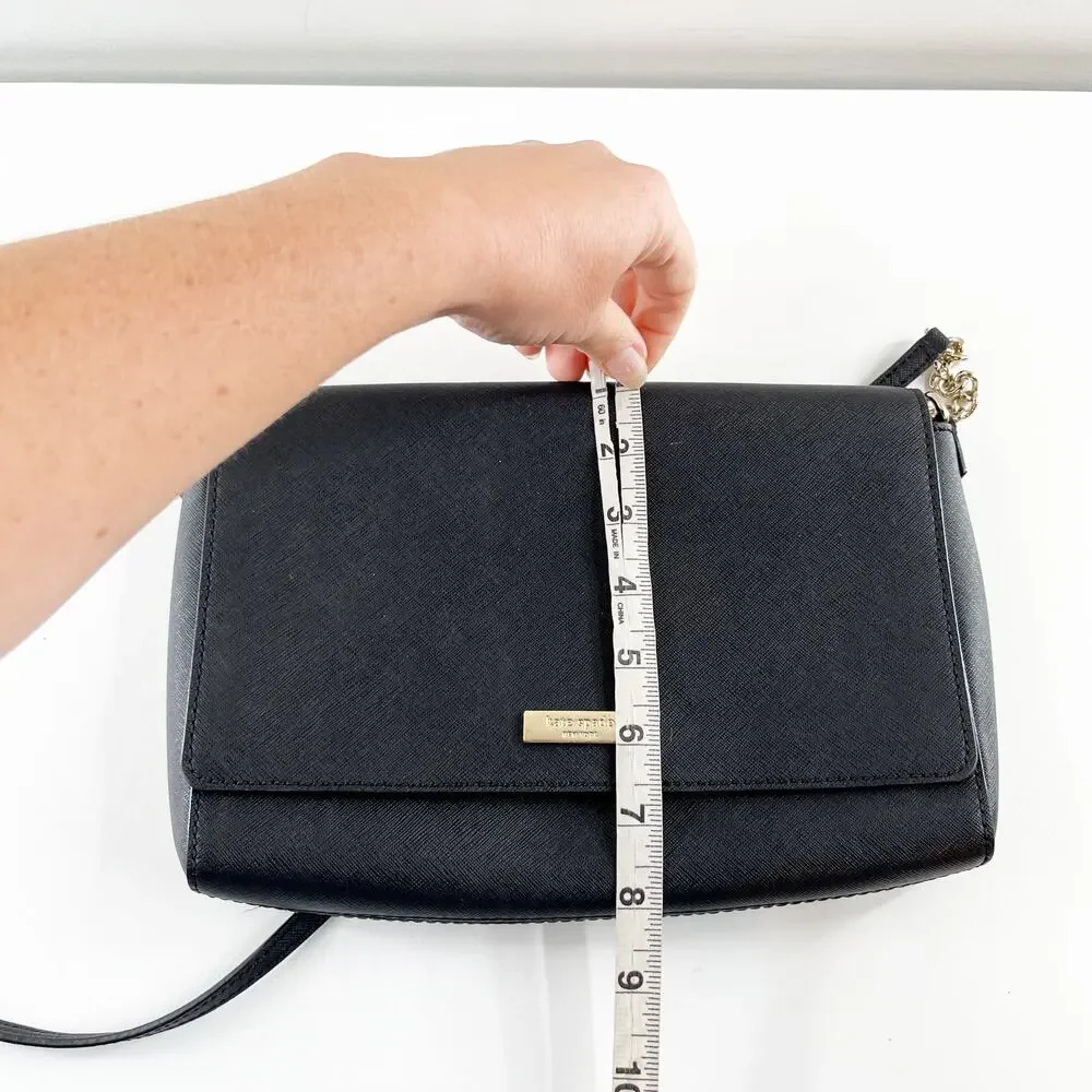 Kate Spade Rectangle Crossbody Purse Bag Leather Black - Picture 6 of 7